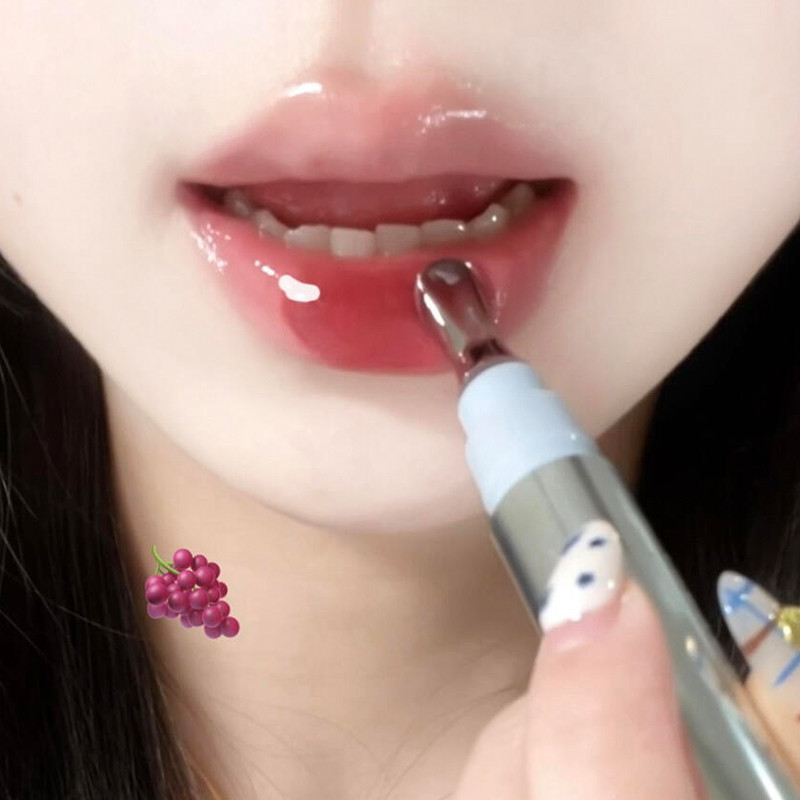 Cozinha Paraíso de Pele de Oliva!Gelo diamante essência lábio geléia espelho brilho de água brilho labial cor Nude clare
