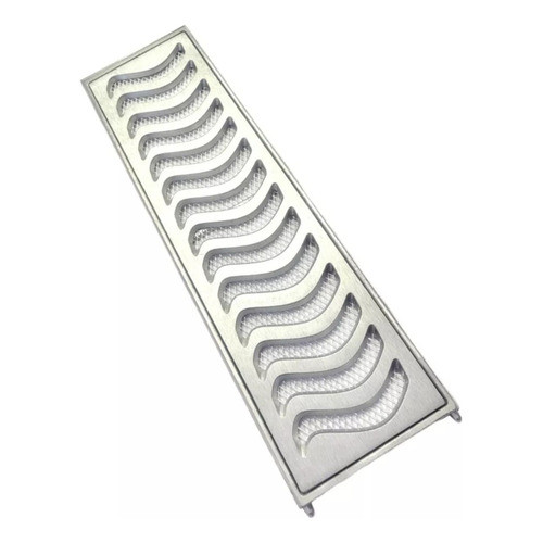 Ralo Grelha Linear 20x50cm Com Tela E Aro De Fixação