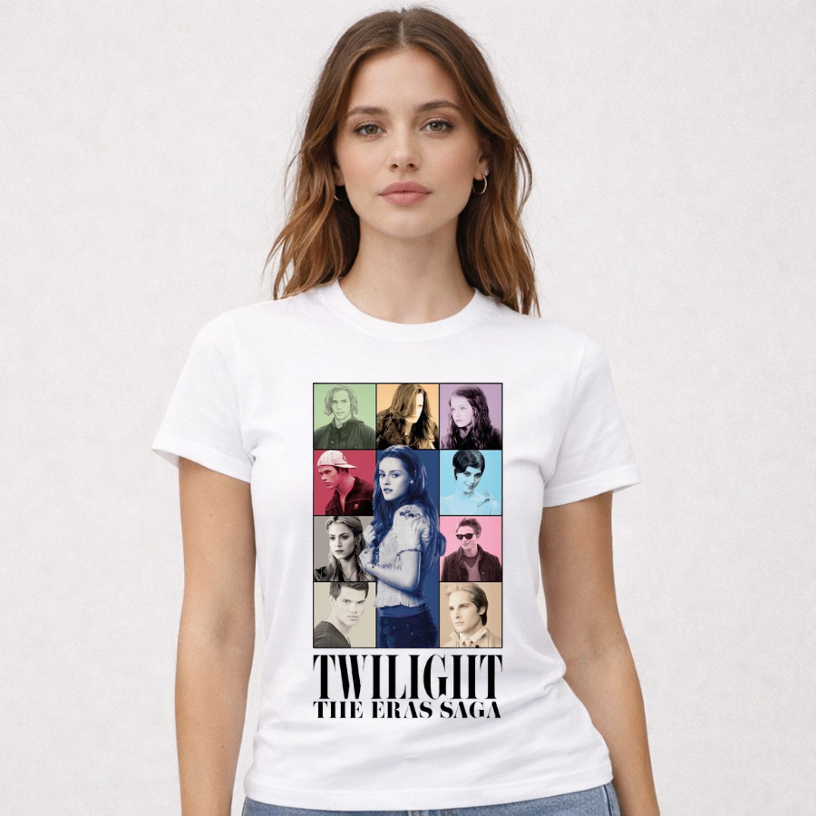 Camiseta Feminina Saga Vampiros Estilo Cinema Retrô Casual Básica Blusa Camisa Saga Twilight