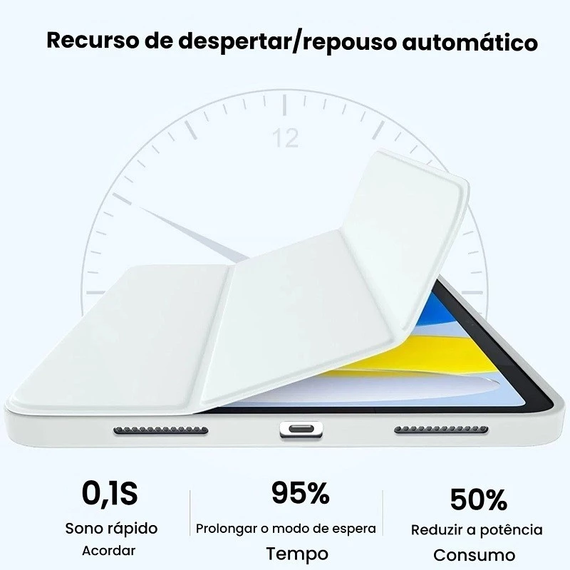 Capa Trifold para iPad A16 11" e 10 10,9" Smart Folio com Suporte Caneta — foto 5