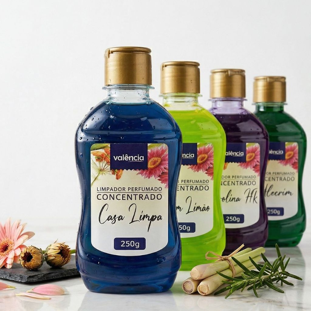 Limpador Concentrado Essencia Aromatizante  250ml –Limpeza Perfume Duradouro rende 20 Litros