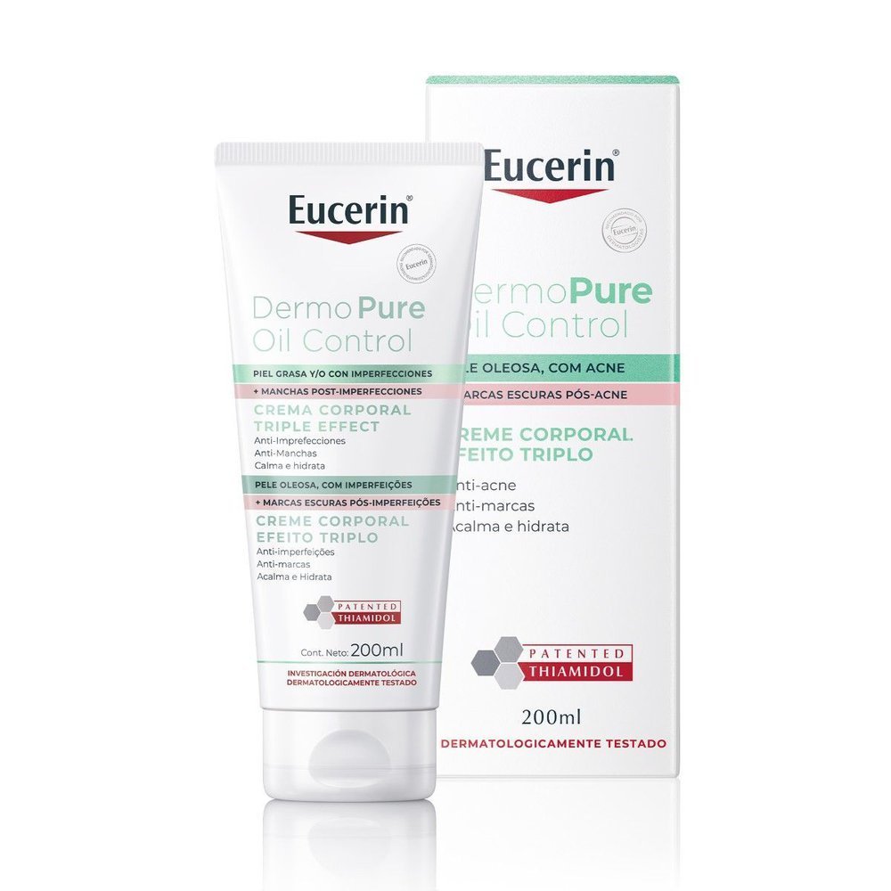 Creme Corporal Antiacne Efeito Triplo Eucerin Dermo Pure Oil Control 200ml
