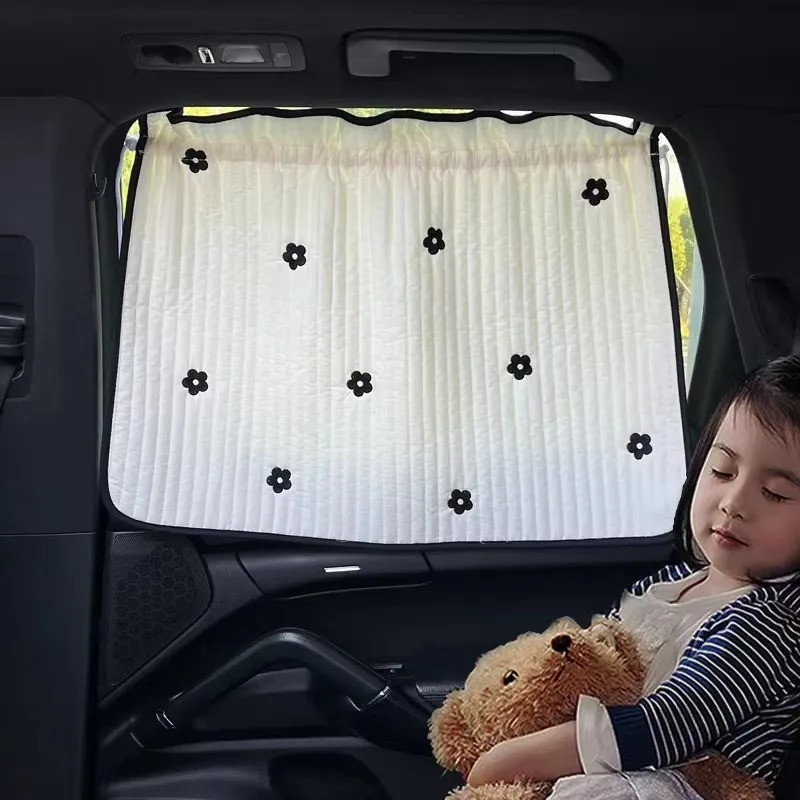 Carro Bebê Blackout Janela Capa De Sol Flor Cortina Grossa Para Interior Do Veículo Pára-Traseiro Infantil Crianças Auto