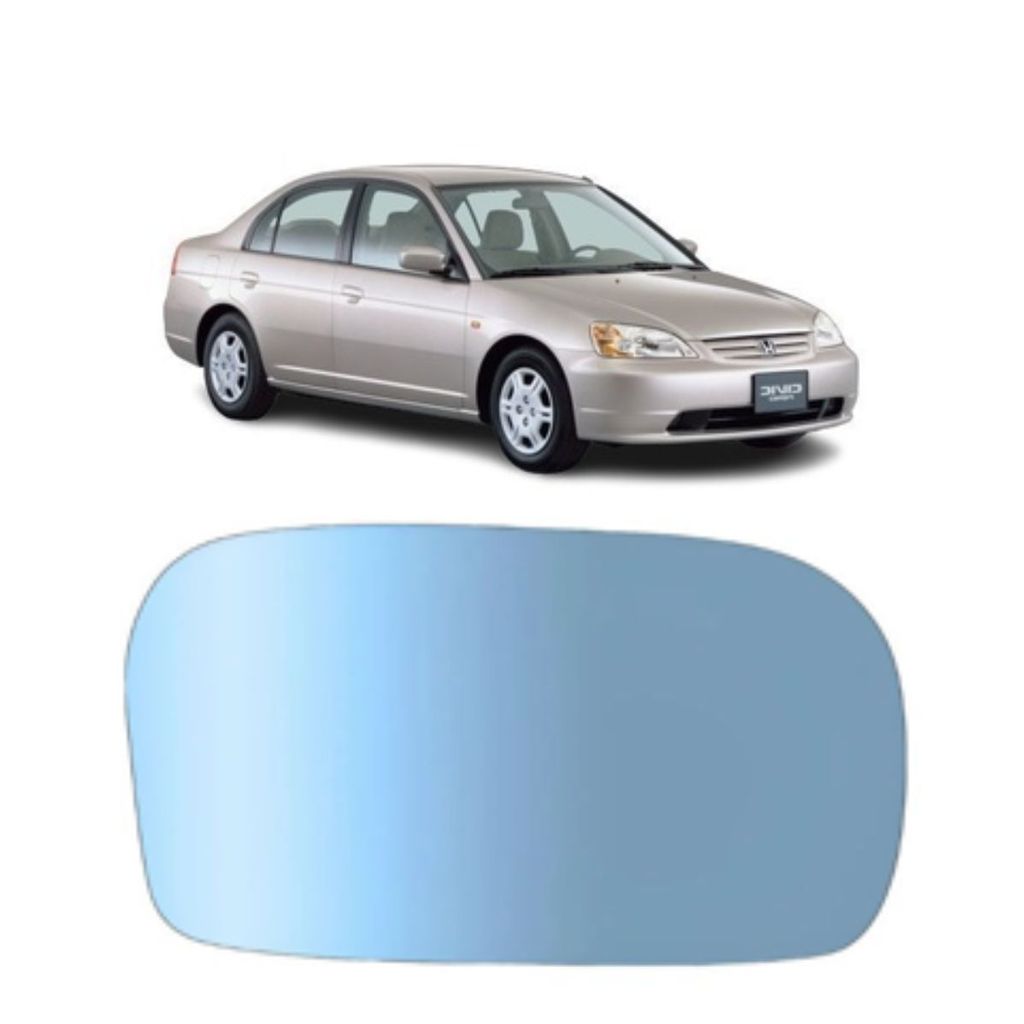 LENTE ESPELHO RETROVISOR AZUL CIVIC 2001 - 2006 CONVEXO   LD