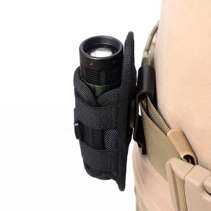 Caso lanterna portátil 360 rotação lanterna saco de ferramentas tático mochila acessório cintura pendurado caso puxar rá