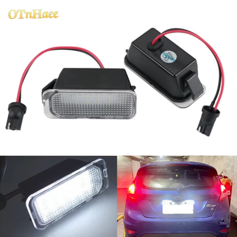 2 Pçs Luz Da Placa De Identificação Para Ford Fiesta Focus Kuga Mondeo Galaxy Ecosport Ranger Explorer LED Lâmpada De Li