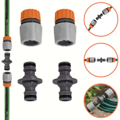 Kit 2 Engate Rápido + 2 Conector Duplo de Engate Rápido Tramontina Junção Mangueira