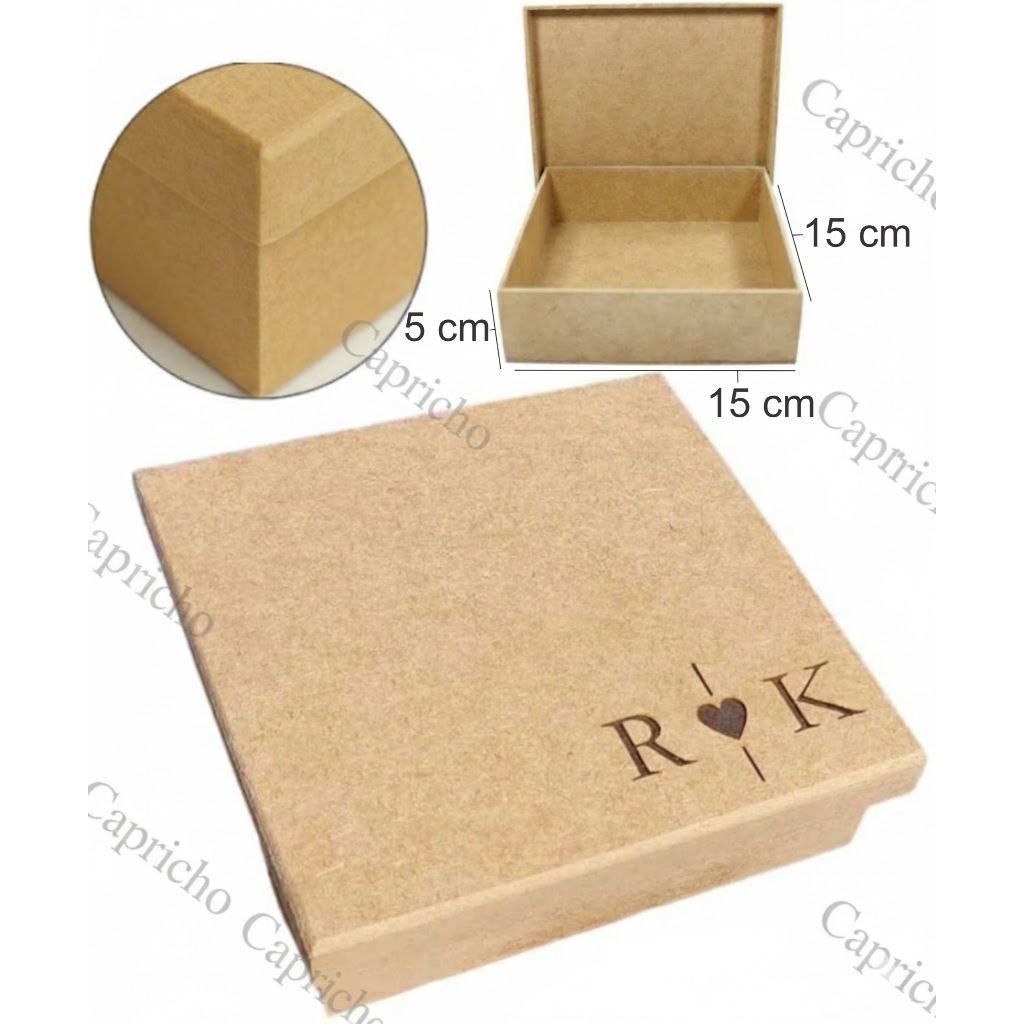 16 Caixas 15x15x5 Personalizada, Convite, Casamento com Iniciais. Art. Capricho