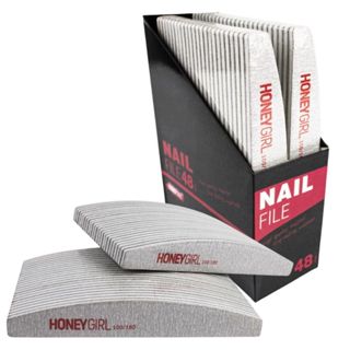 Kit 48 Lixas Boomerang Bananão Honey Girl Vermelha Unha De Gel 100/180 em Oferta na Shopee