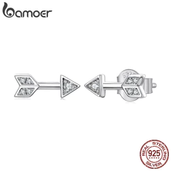 Bamoer 925 Prata Esterlina Moissanite Brincos Seta Jóias Para Presente Feminino