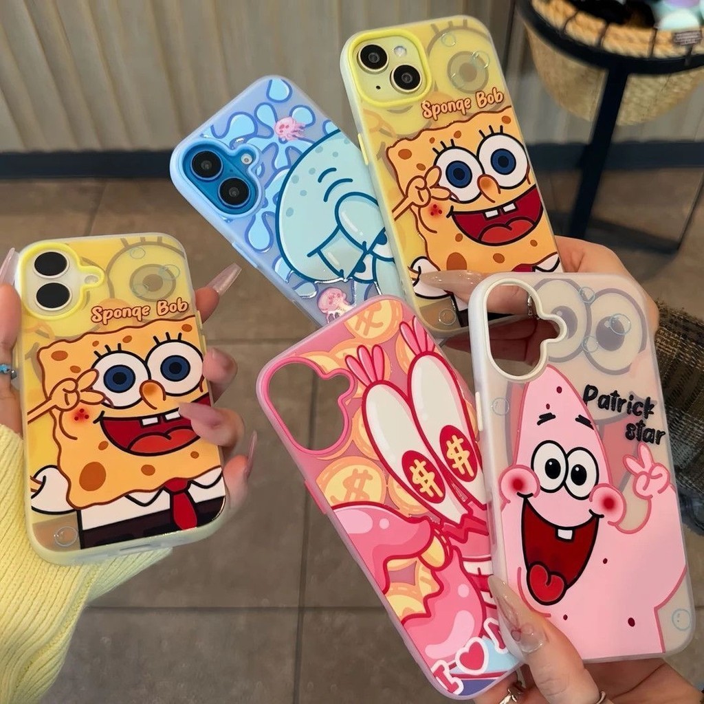 Feliz Bob Esponja Marcon Cores Geléia Caso Para Samsung S25 ULTRA S24 Plus S23 S22 A17 A16 A15 A14 A13 A52 Fosco