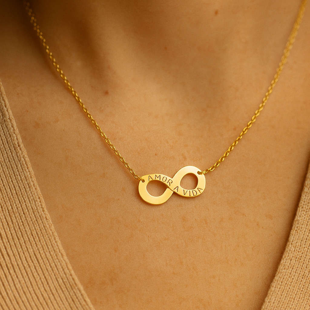 Colar Com Pingente De Símbolo Infinito Delicado Acessório em Aço Inox Dourado Para Mulheres em Oferta na Shopee