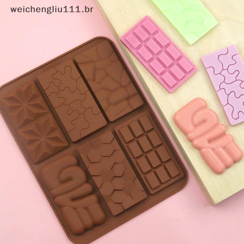 # weicheng 6 Grades De Silicone Retangular Molde De Chocolate Placa De Gelo Mousse Decoração De Bolo Cozimento Biscoito em Oferta na Shopee