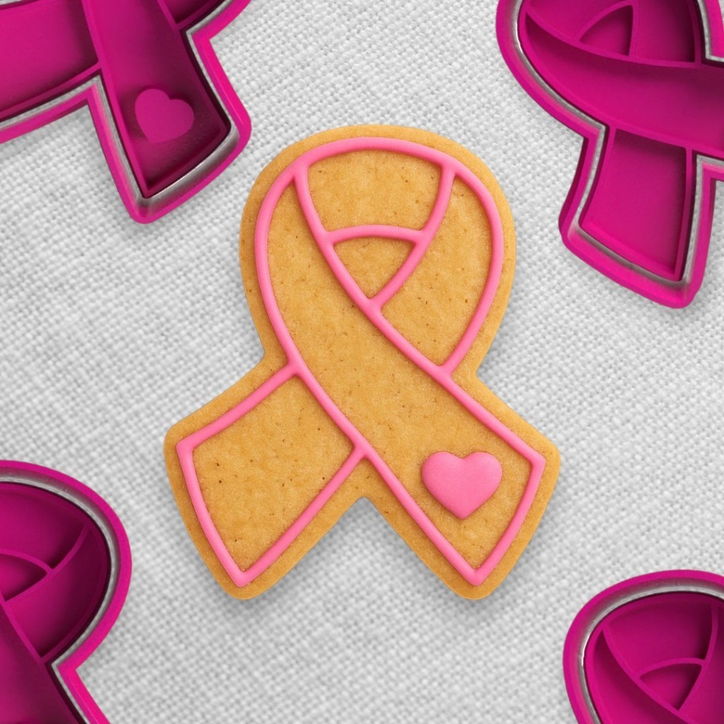 Cortador de Biscoito Outubro Rosa Fita - Molde Biscuit Pasta Americana