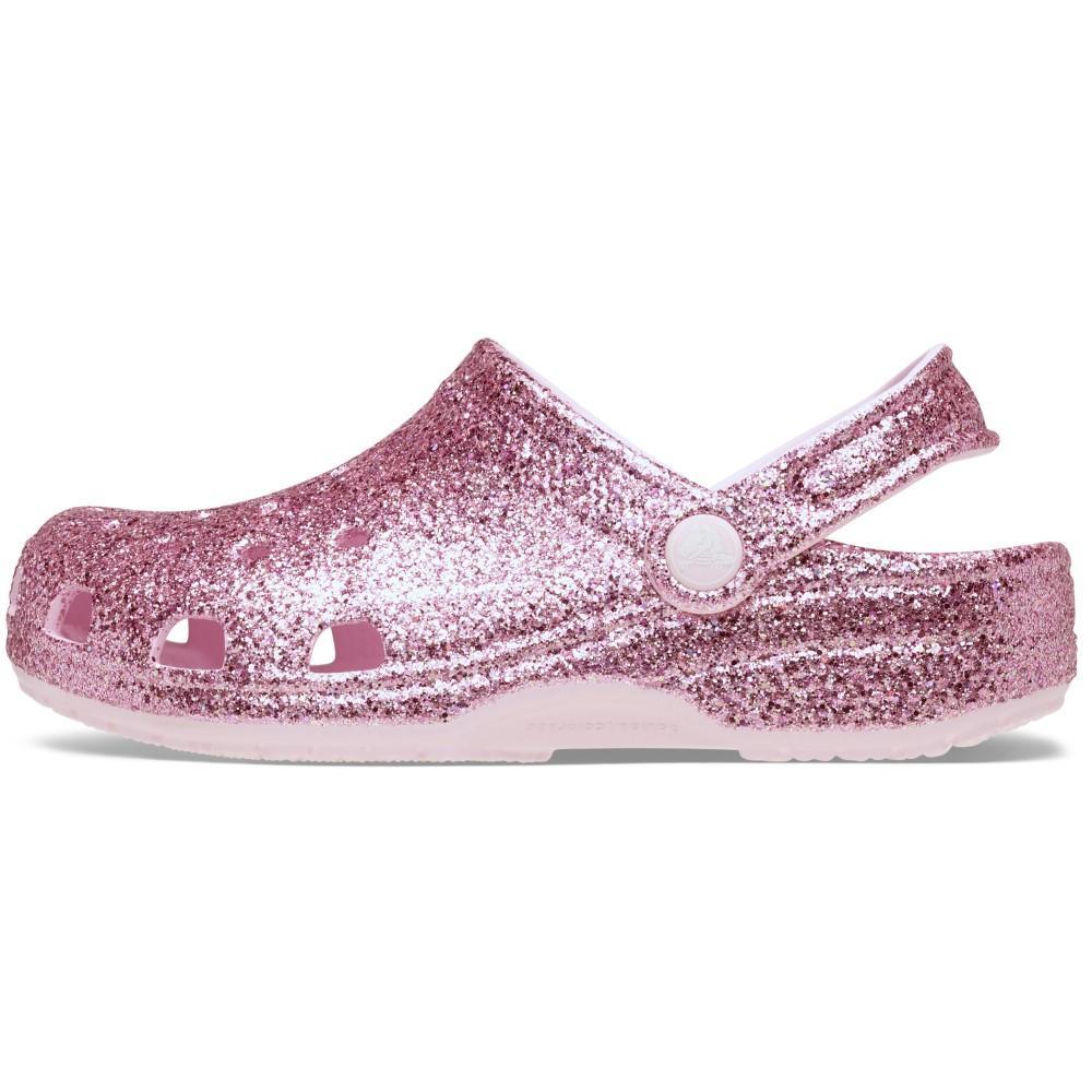 Sandália Crocs Classic Chunky Glitter Clog K Pink Milk — imagem 2 de 2