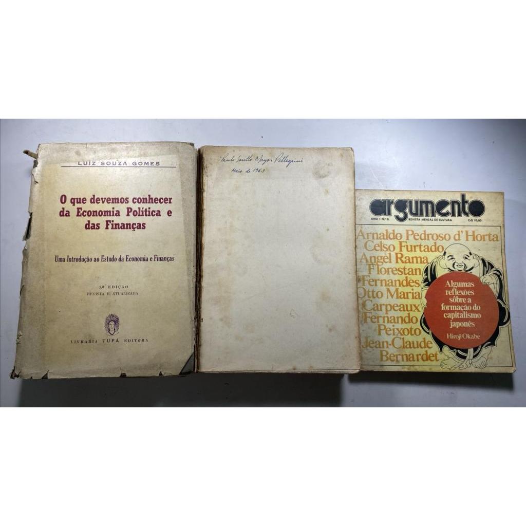 Kit 3 Livros Argumento Ano 1 N.° 3 O Que Devemos conhecer da Economia Política e das Finanças principios de Economia Mon