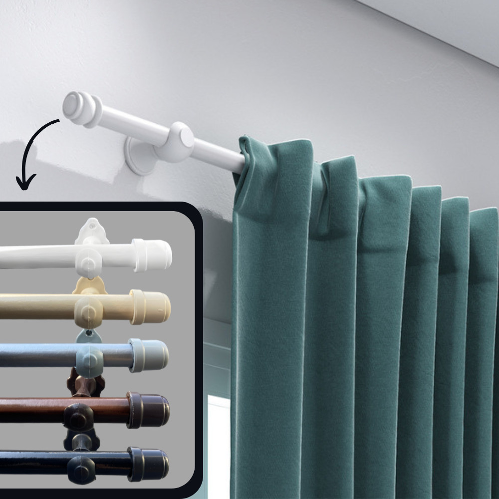 Kit Varão Completo de Madeira para Cortina Resistente Várias Cores e Tamanhos Envio Full Suporte, de 1,00mt a 3,00mt em Oferta na Shopee