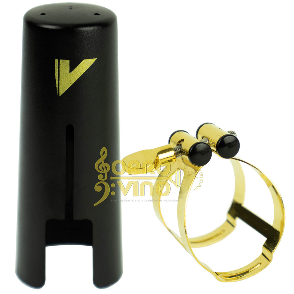 Abraçadeira Sax Alto Vandoren Gold Dourada Metal M/O Boquilha Massa