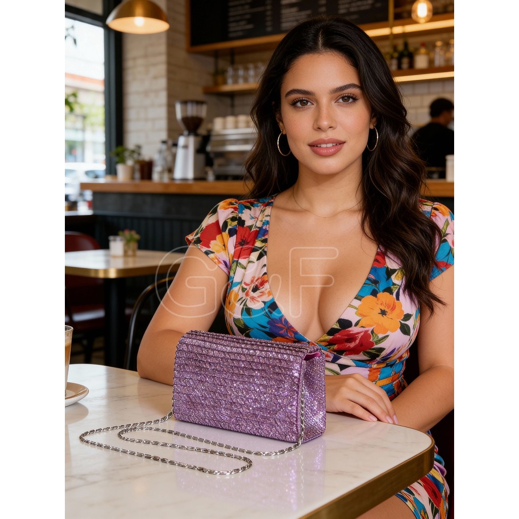 Bolsa de festa bolsinha feminina transversal  com alça corrente Perfeito para todas as ocasiões