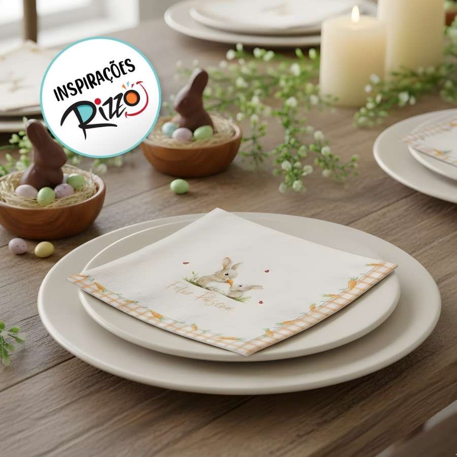 Guardanapo de Páscoa - Lovely Garden - 32,5x32,5cm - 20 unidades - Cromus - Rizzo em Oferta na Shopee