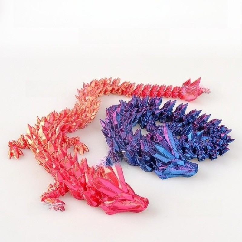Detalhes do 30cm Impressão 3D Dragão De Cristal Chinês Divino Artesanato Ornamento Presente Internet Celebridade Criativo Brinquedo
