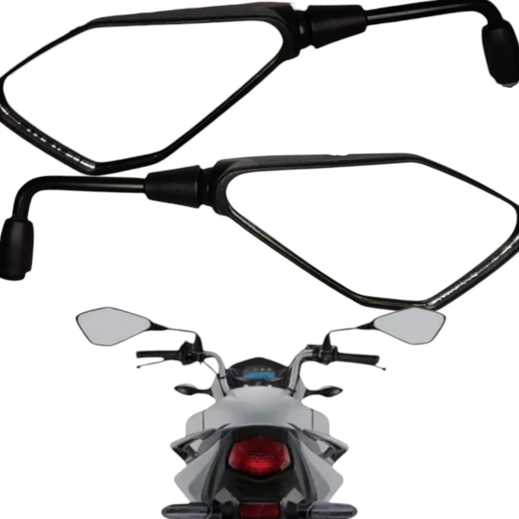 Retrovisor de Motocicleta Moto Estilo Z400 Para Honda CG CB Twister PCX Haste Longa (par)