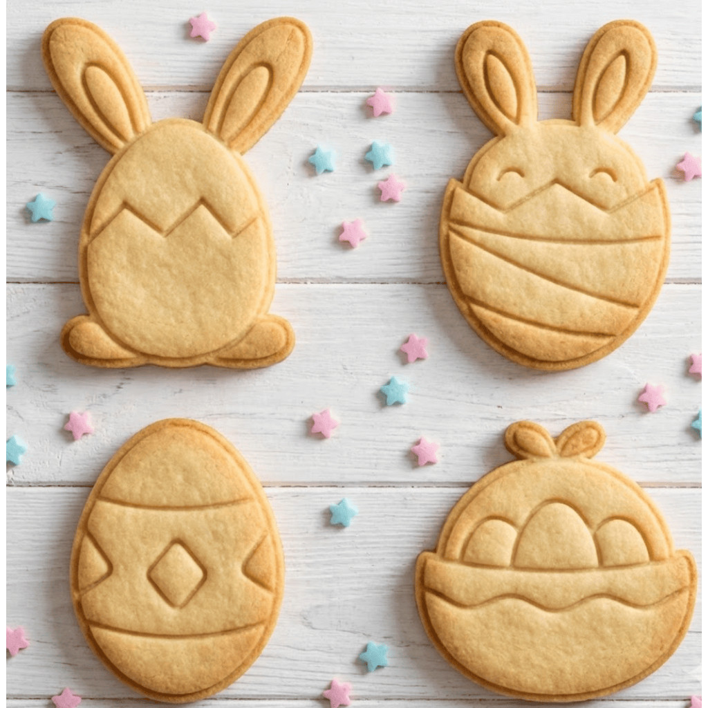Páscoa Ovos Coelhinho Kit 4 Cortadores Biscoito Moderno Pasta Americana Confeitaria Criativa Decoração de Bolo Festa