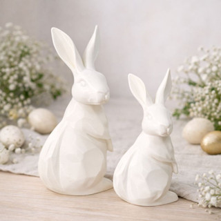 2 Coelhos Pascoa Decoração Moderna Luxo Mininalista Enfeite em Oferta na Shopee