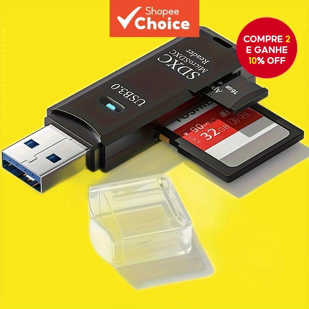 Novo Leitor de Cartão SD 2 em 1 Adaptador OTG para Cartão de Memória TF Micro para PC Laptop
