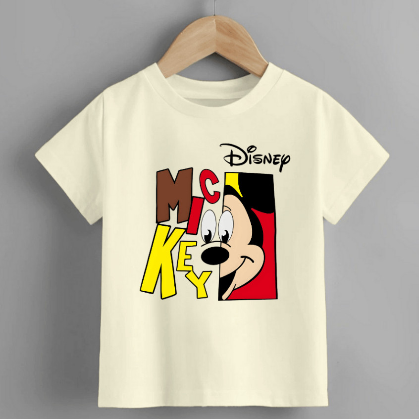 Camiseta Infantil Juvenil Unissex – T-shirt Estilosa Mickey Mouse 100% Algodão para Crianças