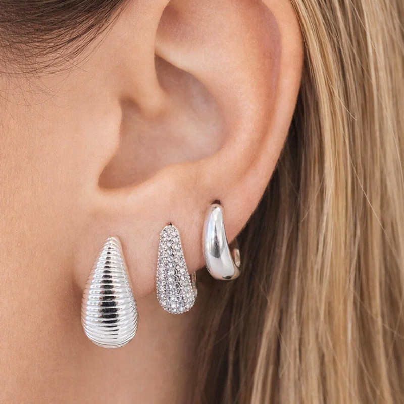 Brinco Kit de Trio Feminino Tendência Moda