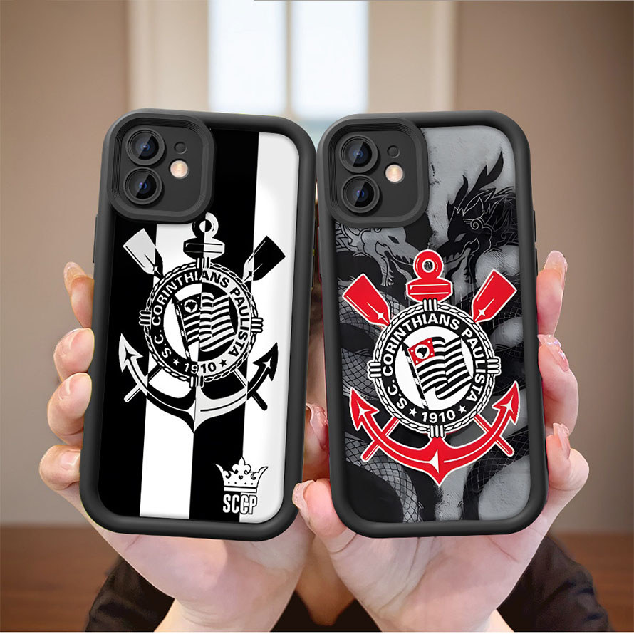 Capinha Capa de silicone Anti-impacto Logo do Corinthians para Samsung A15 A72 A05S A54 S20 S21 S22 S23 S24 S25 FE ULTRA
