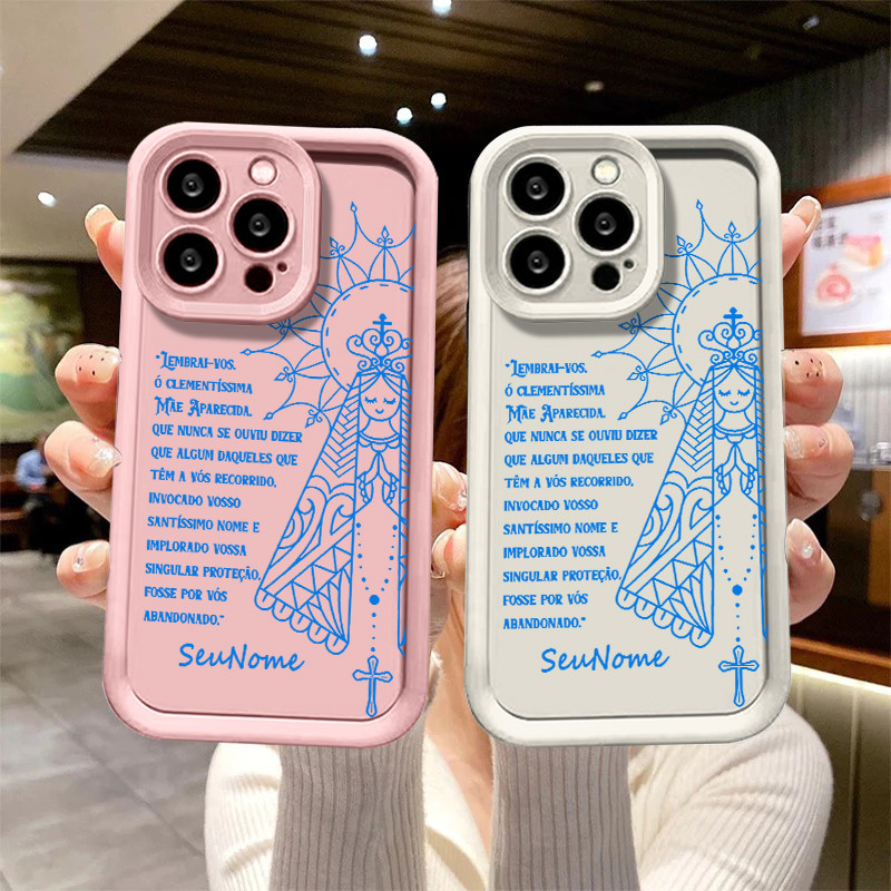 Capinha capa de personalizado Nossa Senhora Aparecida e a Bíblia para iPhone 17 16 13 12 11 pro max 15 plus 14 Pro Capa