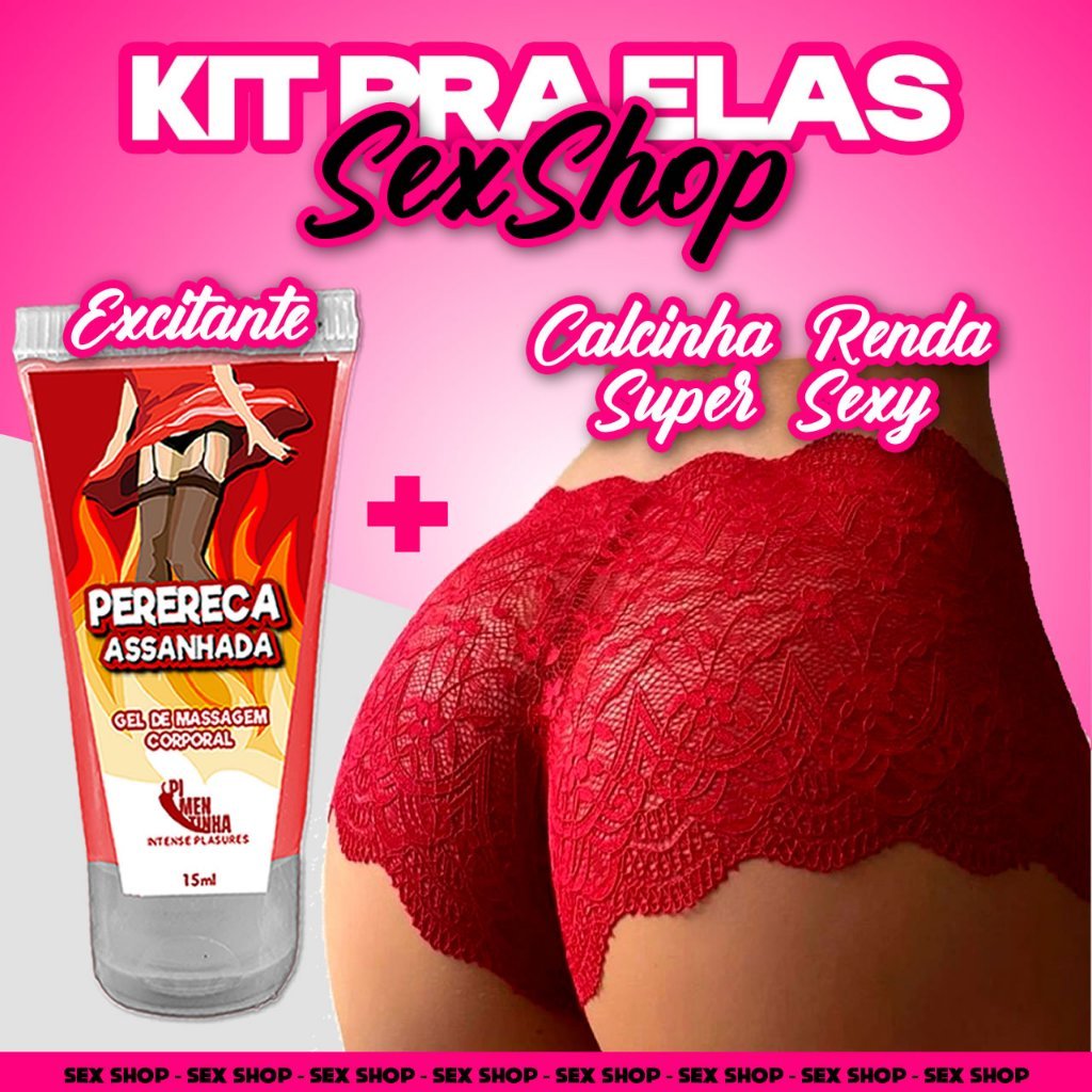 Kit Calcinha Feminina Fio Dental Com Renda + Gel Perereca Assanhada