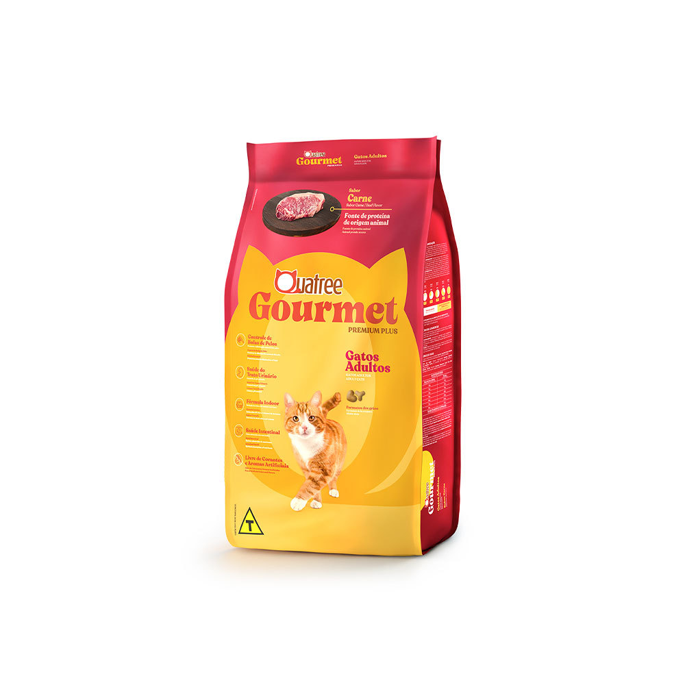 Ração Quatree Gourmet Gatos Adultos Carne 3kg em Oferta na Shopee