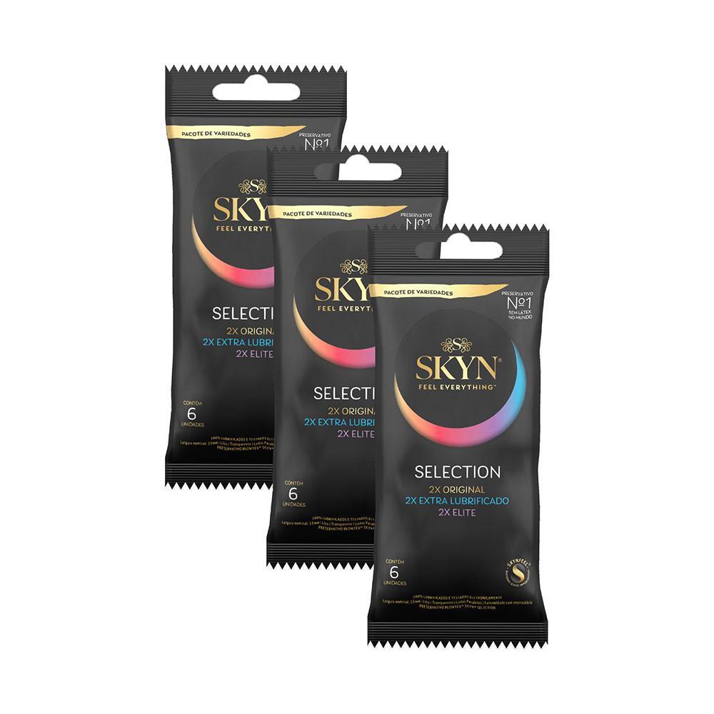 Kit 3 Pacotes Preservativo SKYN Selection C/ 6 Unidades Cada em Oferta na Shopee