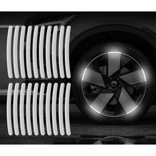 20 Adesivos Refletivos De Listras Decorativas, P/ Rodas De Carro/Moto Aviso De Segurança Noturna em Oferta na Shopee