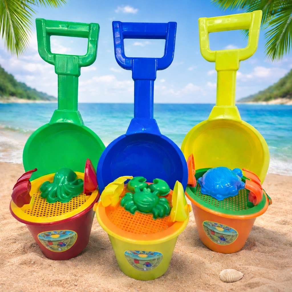 Kit Mega Pá Baldinho Rastelo Forminha Peneira Praia Areia Verão Brinquedo Infantil em Oferta na Shopee