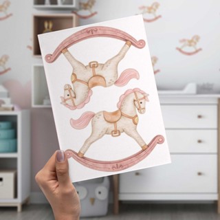 Adesivo de Parede Cavalinhos ROSA Infantil Decoração para Quarto Menina e Menino Arteira Design em Oferta na Shopee