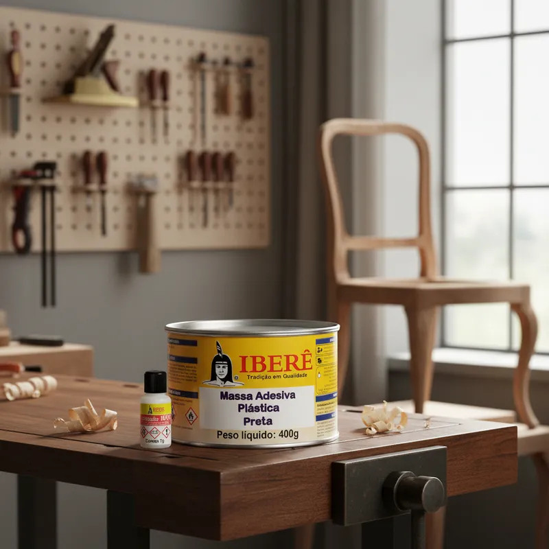 Kit 3 Massas Plásticas Iberê Preta 400g + Catalisador - Reparo em Automóveis e Marmorarias 🛠️