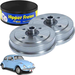 Kit C/ 2 Tambor De Freio Traseiro Para Fusca 1300 1500 1600.
