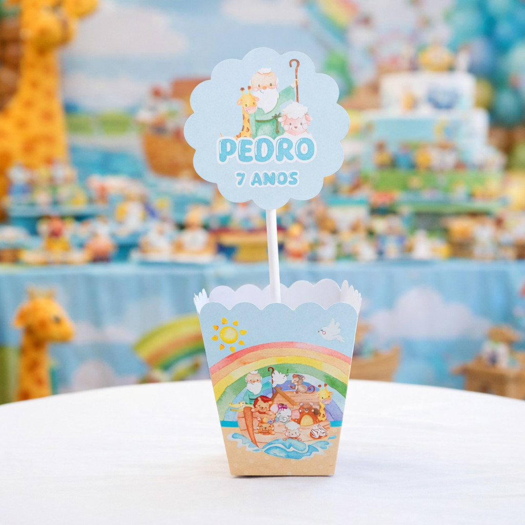 Centro de Mesa Arca de Noé Pegue e Monte Cachepot para Aniversário Festa Infantil em Oferta na Shopee