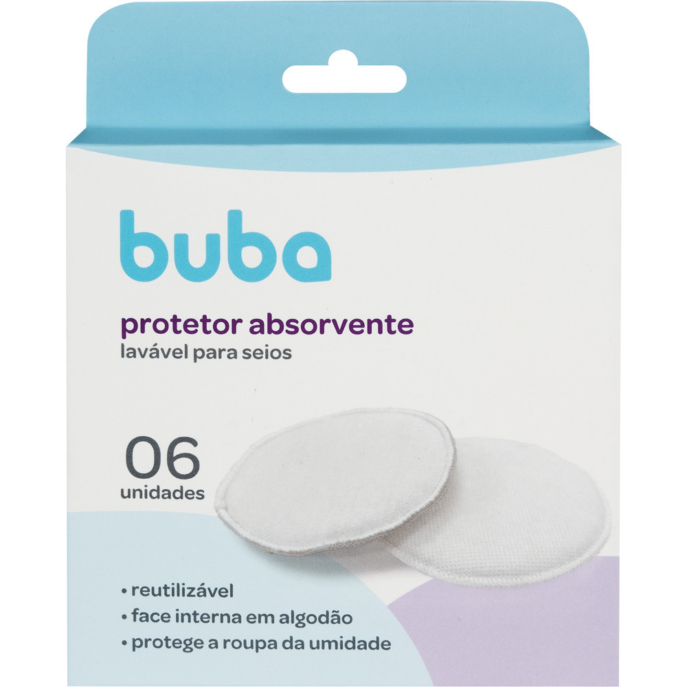 Kit 6 Absorventes Algodão Laváveis Protetor Seios Amamentação Buba absorventes lavável reutilizável em Oferta na Shopee