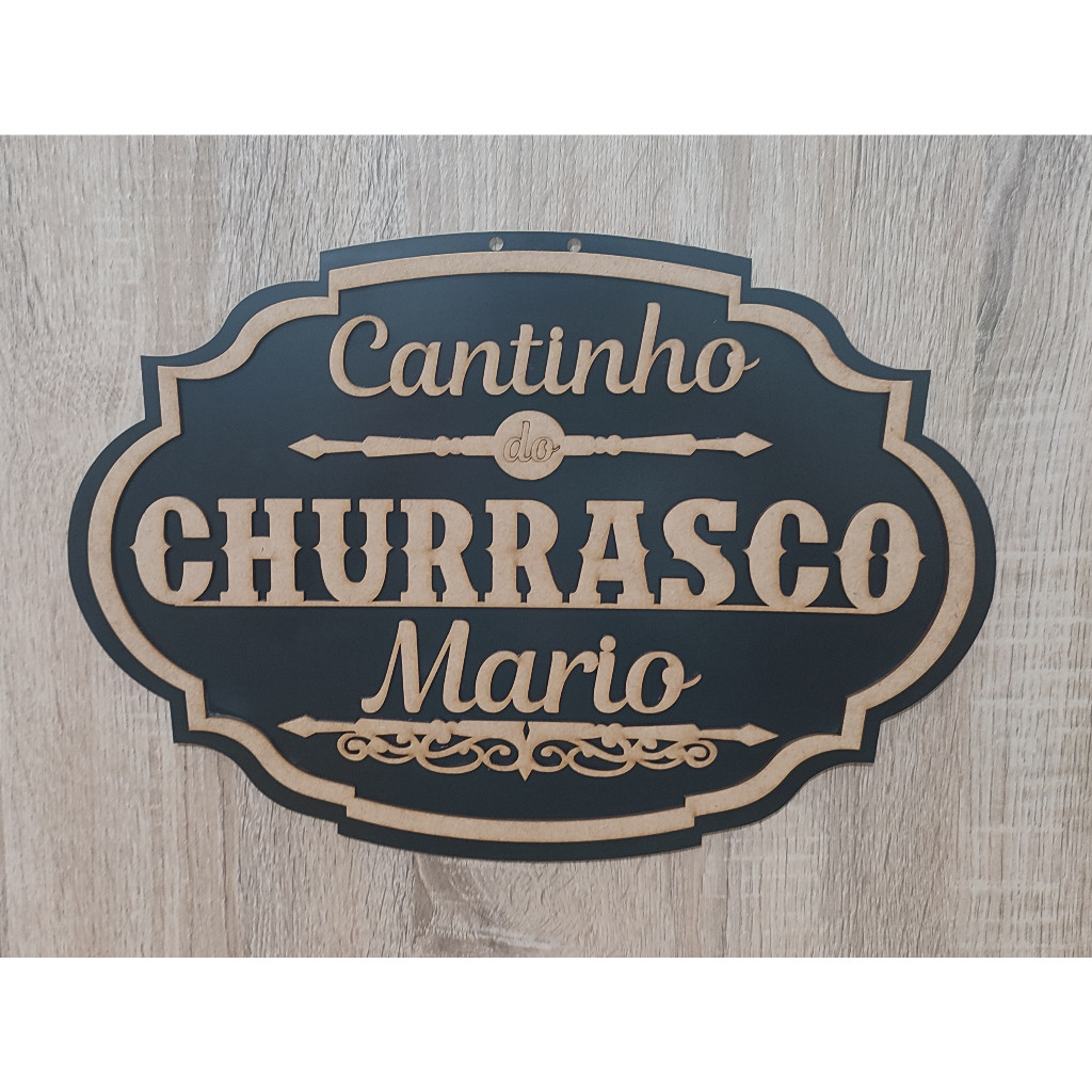 Cantinho Do Churrasco Placa Decorativa 35x25 Alto Relevo Mdf personalizada