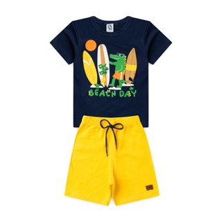 Conjunto Infantil Masculino Jacaré Praiano em Oferta na Shopee