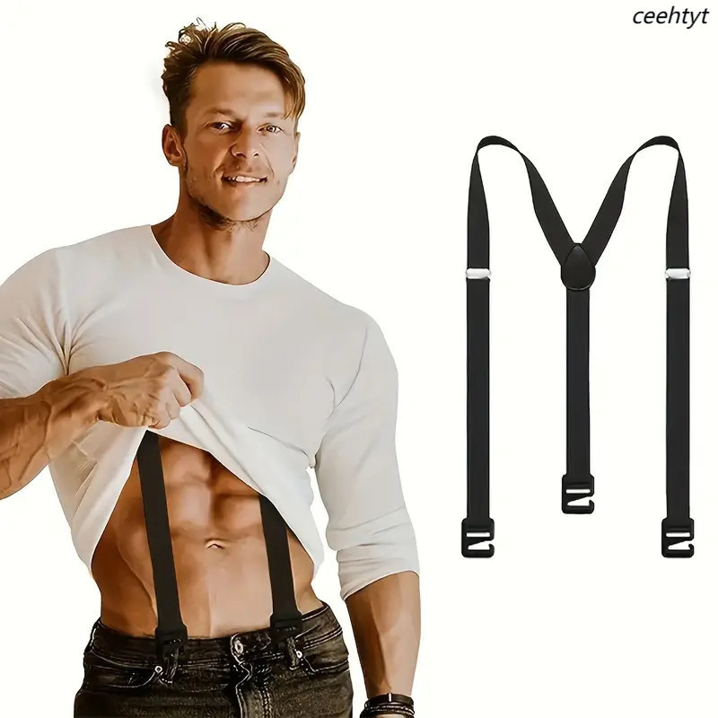 Suspensórios Para Homens E Mulheres , Elásticos Ajustáveis Nas Costas Em Y Com Clipes Resistentes , QW