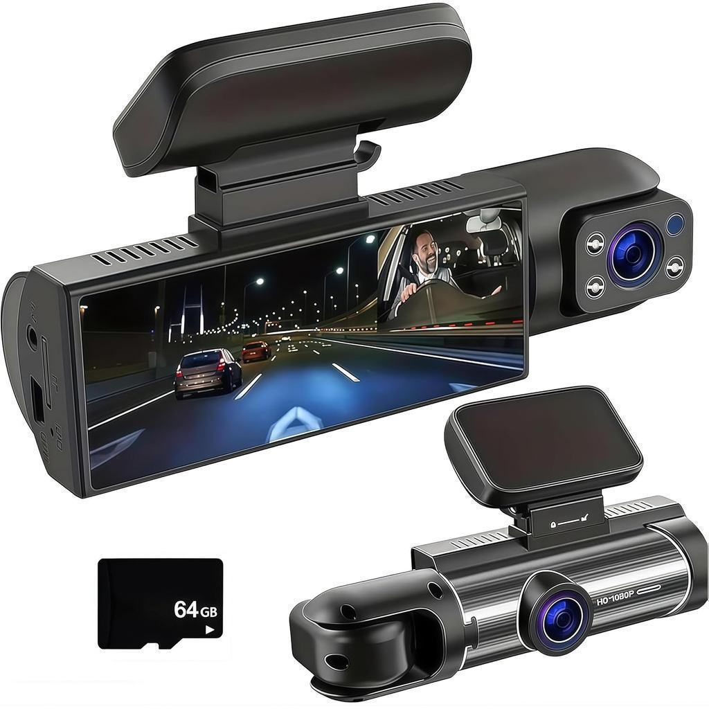 2025 Novo Gravador de Tráfego de Ângulo Amplo com Visão HD 1080p, Dashcam Frontal e Traseira HD 1080p, Câmera para Carro