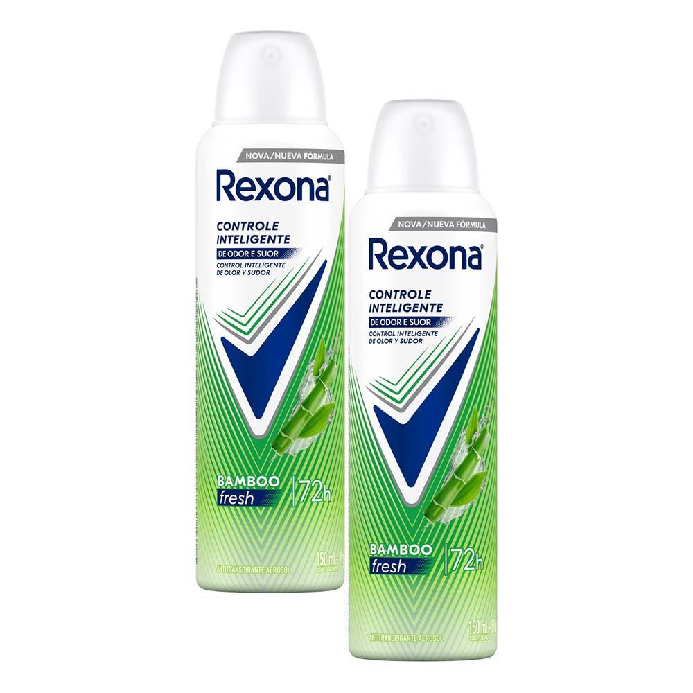 Kit 2 Desodorantes Rexona Motionsense Antitranspirante Aerossol Stay Fresh Bamboo + Aloe Vera 150ml