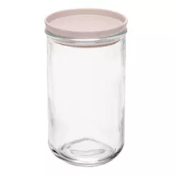 Porta Mantimentos 1L Vidro com Tampa Hermética Bege Lyor para Grãos Massas Biscoitos Cereais Organização Cozinha Prática