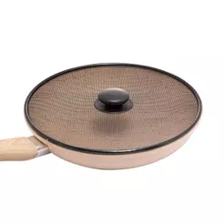 Tampa Anti Respingo para Frigideira 25cm Lyor Tela de Metal Protetora de Gordura Fritura Panela Óleo Antirrespingo Fogão